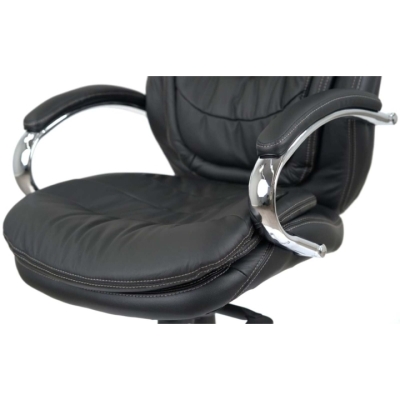 Кресло АКЛАС Валенсия Soft CH MB (Кожа LC-A Black/PU Black)