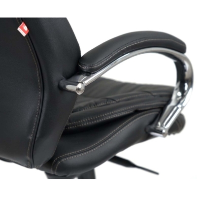 Кресло АКЛАС Валенсия Soft CH MB (Кожа LC-A Black/PU Black)