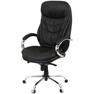 Кресло АКЛАС Валенсия Soft CH MB (Кожа LC-A Black)