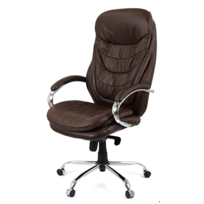 Кресло АКЛАС Валенсия Soft CH MB (Кожа LC-K Dark brown)