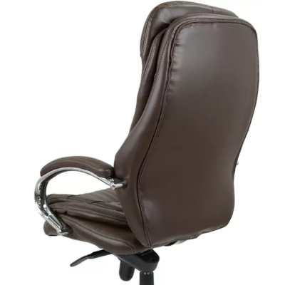 Кресло АКЛАС Валенсия Soft CH MB (Кожа LC-K Dark brown/PU Dark brown)