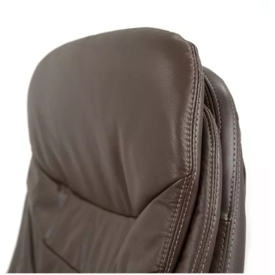 Кресло АКЛАС Валенсия Soft CH MB (Кожа LC-K Dark brown/PU Dark brown)