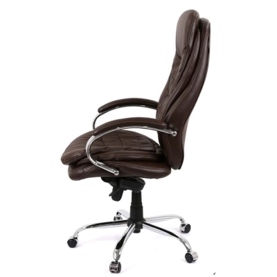 Кресло АКЛАС Валенсия Soft CH MB (Кожа LC-K Dark brown/PU Dark brown)
