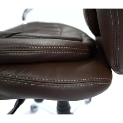 Кресло АКЛАС Валенсия Soft CH MB (Кожа LC-K Dark brown/PU Dark brown)
