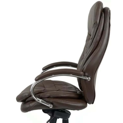 Кресло АКЛАС Валенсия Soft CH MB (Кожа LC-K Dark brown/PU Dark brown)