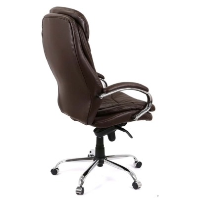 Кресло АКЛАС Валенсия Soft CH MB (Кожа LC-K Dark brown/PU Dark brown)