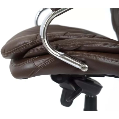 Кресло АКЛАС Валенсия Soft CH MB (Кожа LC-K Dark brown/PU Dark brown)