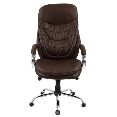 Кресло АКЛАС Валенсия Soft CH MB (Кожа LC-K Dark brown)