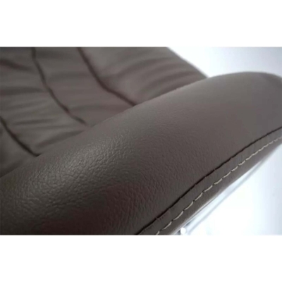Кресло АКЛАС Валенсия Soft CH MB (Кожа LC-K Dark brown/PU Dark brown)