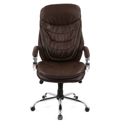 Кресло АКЛАС Валенсия Soft CH MB (Кожа LC-K Dark brown)