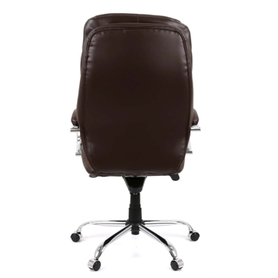 Кресло АКЛАС Валенсия Soft CH MB (Кожа LC-K Dark brown/PU Dark brown)