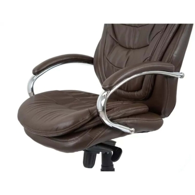 Кресло АКЛАС Валенсия Soft CH MB (Кожа LC-K Dark brown/PU Dark brown)