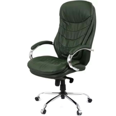 Кресло АКЛАС Валенсия Soft CH MB (Кожа Lux LC Green/PU Green)