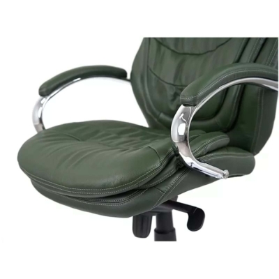 Кресло АКЛАС Валенсия Soft CH MB (Кожа Lux LC Green/PU Зеленый)