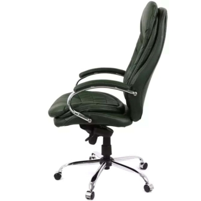 Кресло АКЛАС Валенсия Soft CH MB (Кожа Lux LC Green/PU Green)