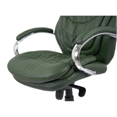 Кресло АКЛАС Валенсия Soft CH MB (Кожа Lux LC Green)