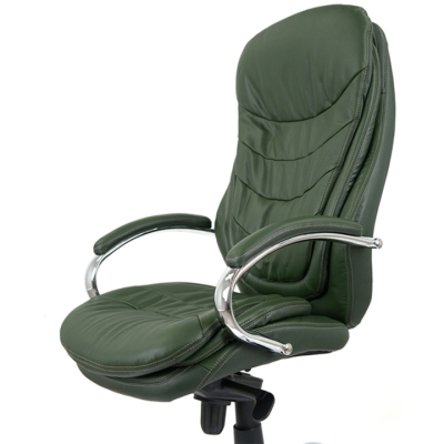 Кресло АКЛАС Валенсия Soft CH MB (Кожа Lux LC Green)