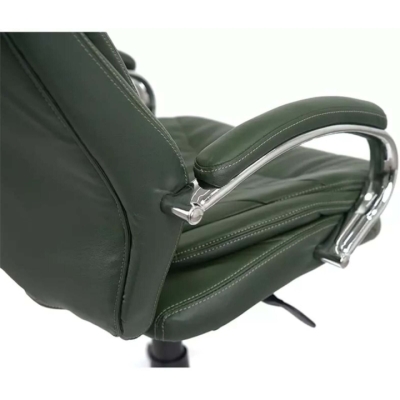 Кресло АКЛАС Валенсия Soft CH MB (Кожа Lux LC Green/PU Green)