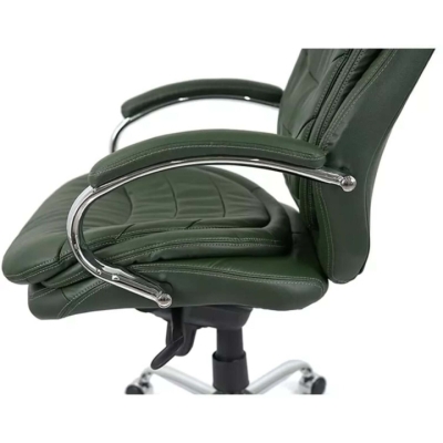 Кресло АКЛАС Валенсия Soft CH MB (Кожа Lux LC Green/PU Green)