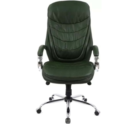 Кресло АКЛАС Валенсия Soft CH MB (Кожа Lux LC Green/PU Green)