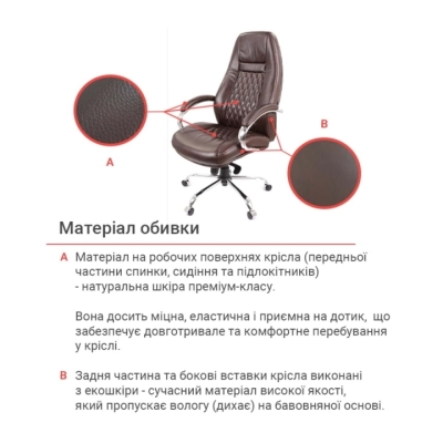 Кресло АКЛАС Луизиана MB (GB-242CC) (Кожа LC-K Dark brown/PU Dark brown)