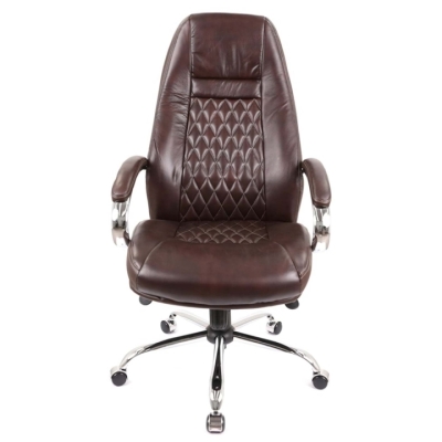 Кресло АКЛАС Луизиана MB (GB-242CC) Коричневый (Кожа LC-K dark brown)