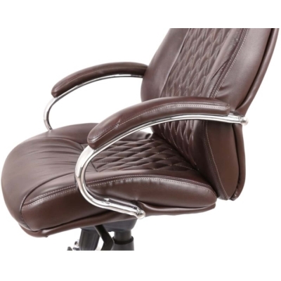Кресло АКЛАС Луизиана MB (GB-242CC) Коричневый (Кожа LC-K dark brown)