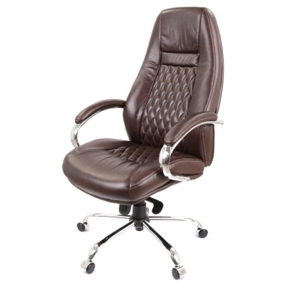 Кресло АКЛАС Луизиана MB (GB-242CC) Коричневый (Кожа LC-K dark brown)