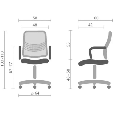Кресло АКЛАС Асти KD TILT (Серый/Черный)