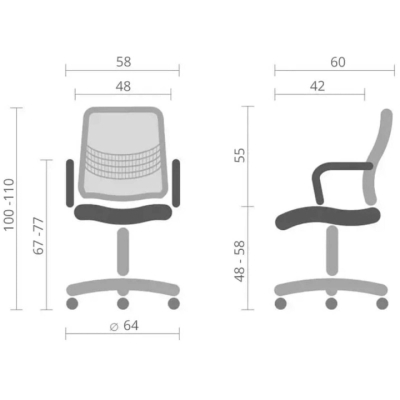 Кресло АКЛАС Асти KD TILT (Серый/Черный)
