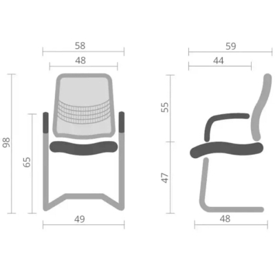 Кресло конференционное АКЛАС Асти CF (Серый/Черный)