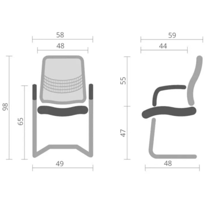 Кресло конференционное АКЛАС Асти CF (Серый/Черный)