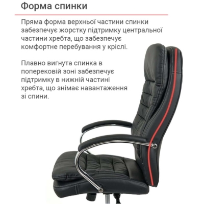 Кресло АКЛАС Валенсия ANF XY-7004H-1 Черный (PU-черный)