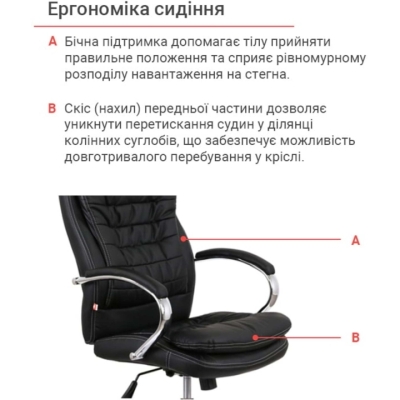Кресло АКЛАС Валенсия ANF XY-7004H-1 Черный (PU-черный)