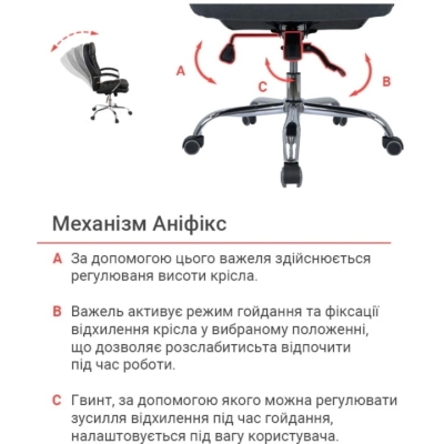 Кресло АКЛАС Валенсия ANF XY-7004H-1 Черный (PU-черный)