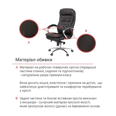 Кресло АКЛАС Валенсия MB XY-7340 (Кожа LC-A Black)