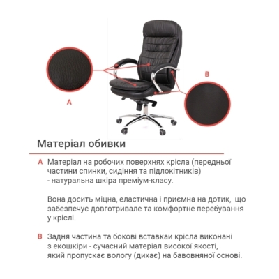 Кресло АКЛАС Валенсия MB XY-7340 (Кожа LC-A Black)