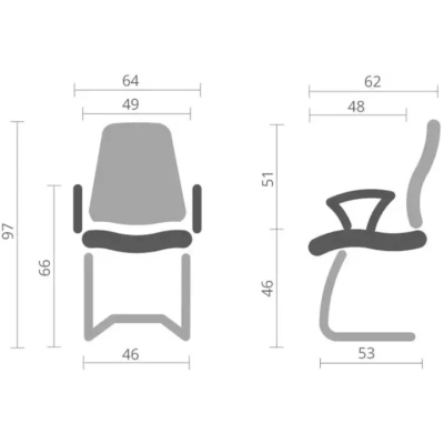 Кресло конференционное АКЛАС Лекко CF (PU Черный)