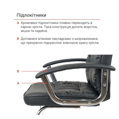 Кресло конференционное АКЛАС Лекко CF (PU Черный)