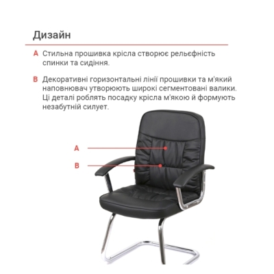 Кресло конференционное АКЛАС Лекко CF (PU Черный)