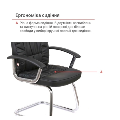 Кресло конференционное АКЛАС Лекко CF (PU Черный)