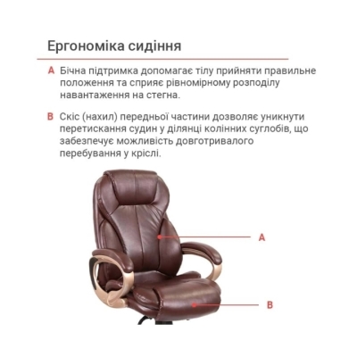 Кресло АКЛАС Томар ANF Коричневый (PU Dark Brown)
