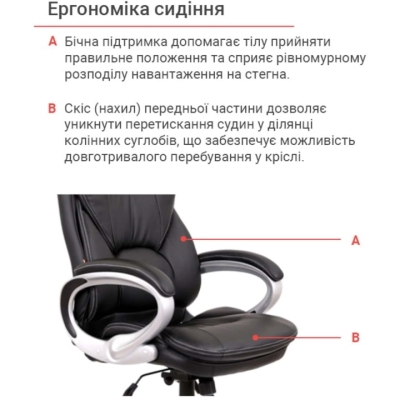 Кресло АКЛАС Видаго ANF Черный (PU Black)