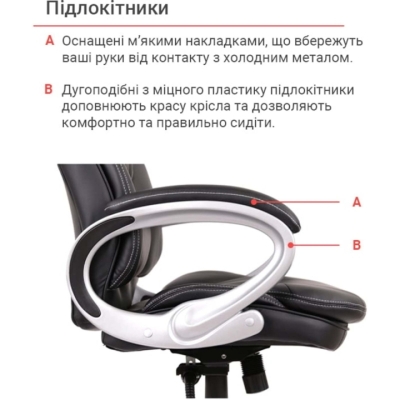 Кресло АКЛАС Видаго ANF Черный (PU Black)