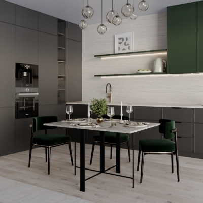 Стол-трансформер Art in Head Voody 1380x900x760 Ателье светлый/Чёрные ноги (TB26040000030)