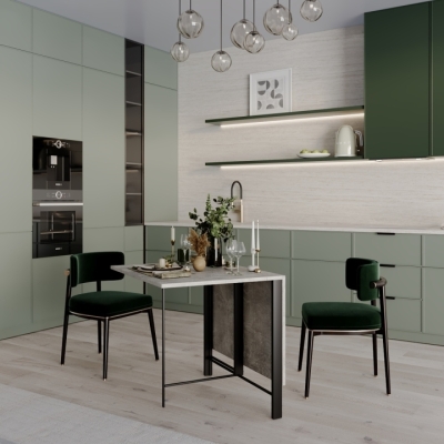 Стол-трансформер Art in Head Voody 1380x900x760 Ателье светлый/Чёрные ноги (TB26040000030)