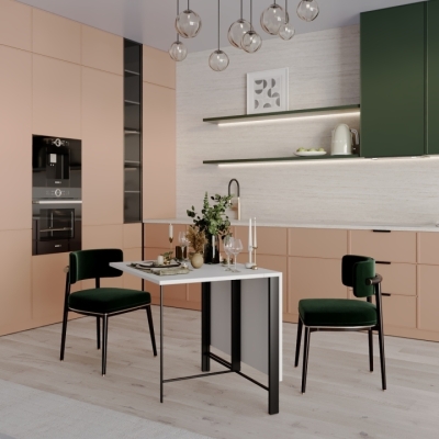 Стол-трансформер Art in Head Voody 1380x900x760 Белый диамант/Чёрные ноги (TB26010000030)