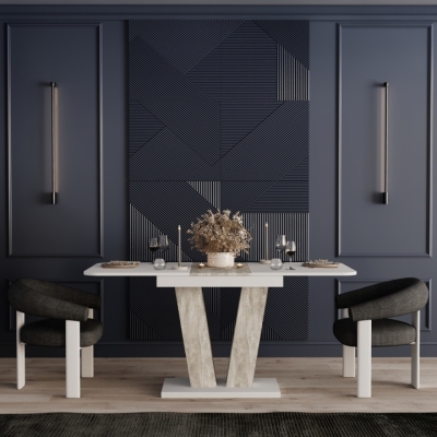 Стол-трансформер Art in Head Vendi 1400х750х800 Белый бриллиант/Ателье светлый (TB25010400000)