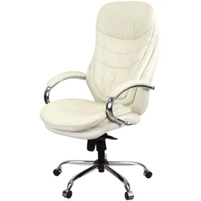 Кресло АКЛАС Валенсия Soft CH MB (Кожа Lux LC-W White/PU White)