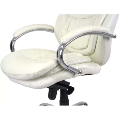 Кресло АКЛАС Валенсия Soft CH MB (Кожа Lux LC-W White/PU White)